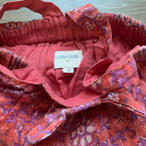 Beautiful Louis Louise Paris Rompers Lot 2 in Red & Dusty Rose | size 12M - Picture 4 of 7